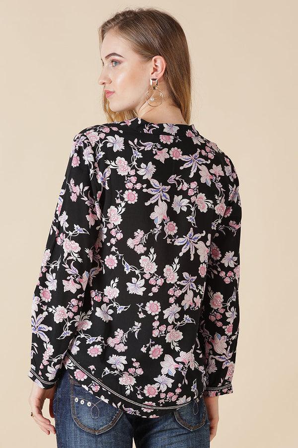 Gipsy Gipsy Black Rayon Tunic Black