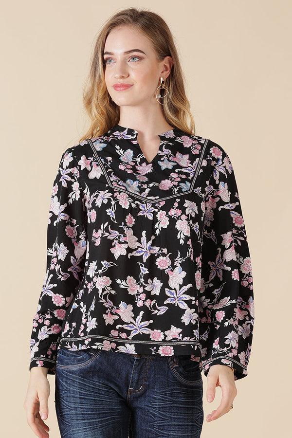 gipsy Gipsy Black Rayon Tunic Black