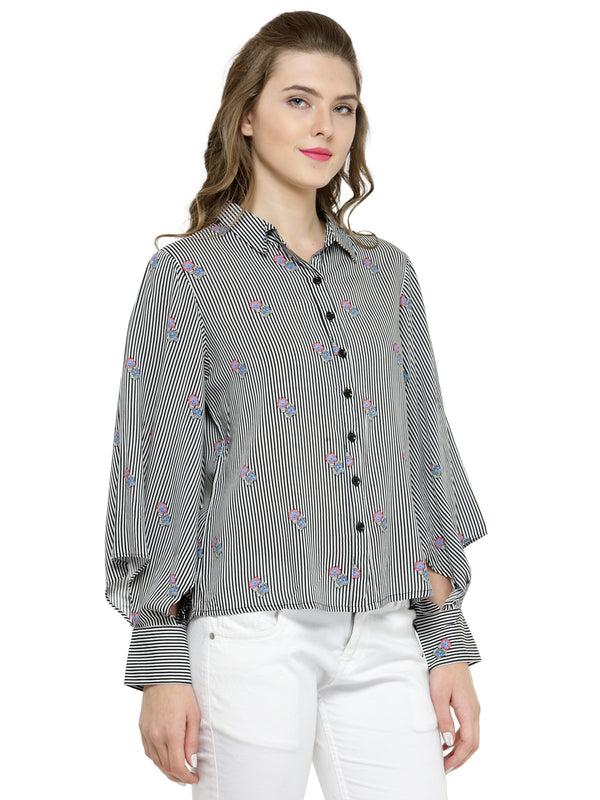 Gipsy Gipsy Black/White Poleyster Ladies Shirt