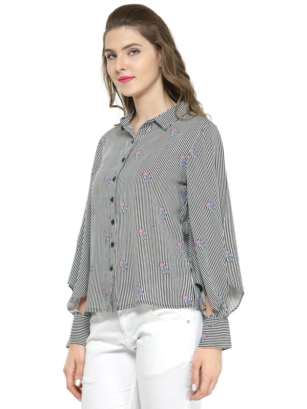 Gipsy Gipsy Black/White Poleyster Ladies Shirt