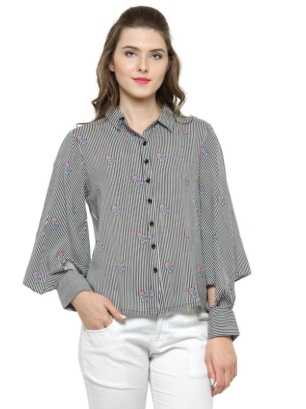 gipsy Gipsy Black/White Poleyster Ladies Shirt