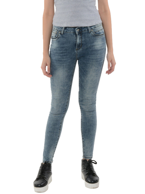 Gipsy Gipsy Blue Casual Cotton Pant Blue