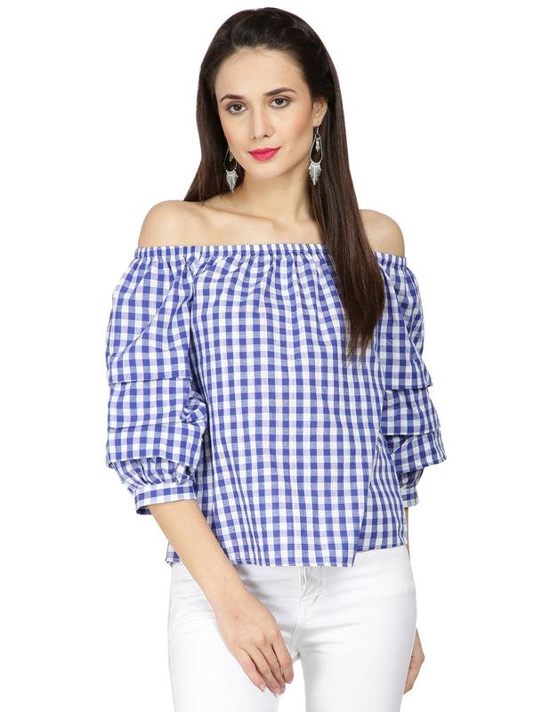 gipsy Gipsy Blue Cotton Blouse