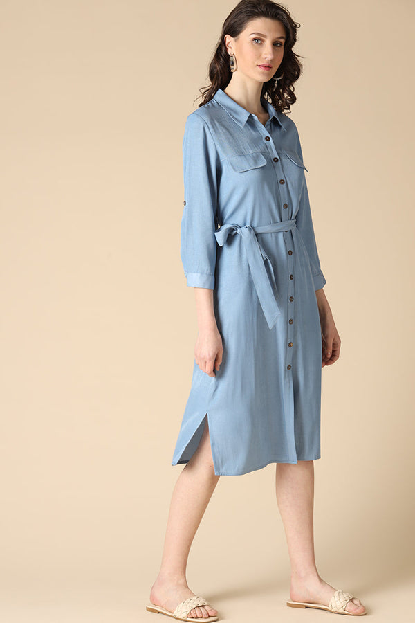 Gipsy Gipsy Blue Fashion Denim Dresses Blue