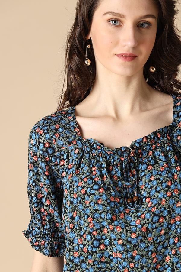 Gipsy Gipsy Blue Fashion Rayon Blouse Blue