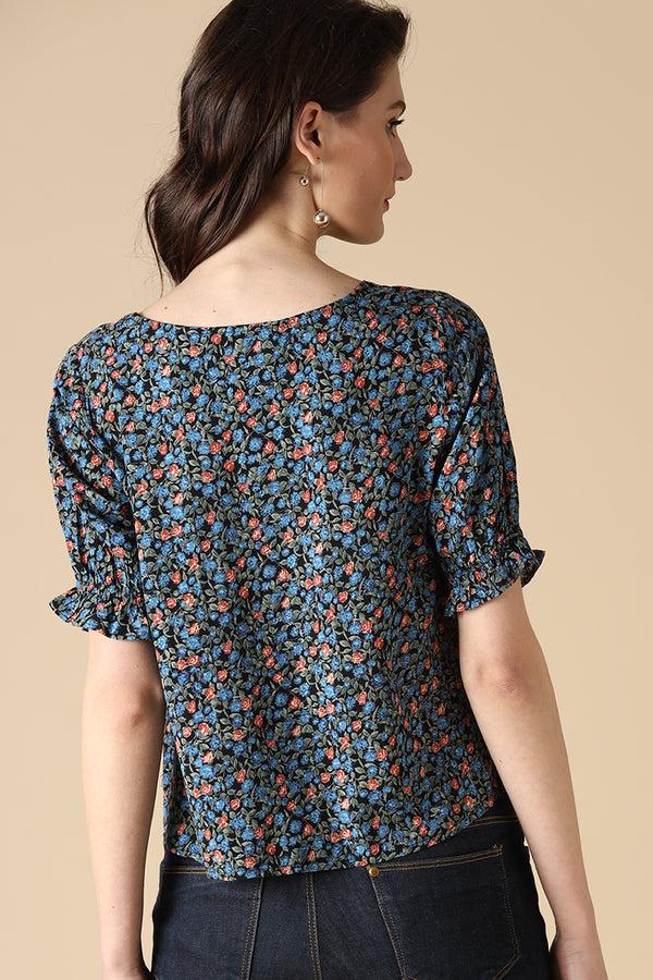 Gipsy Gipsy Blue Fashion Rayon Blouse Blue