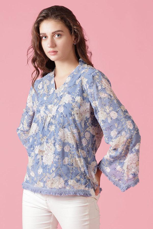 Gipsy Gipsy Blue Georgette Tunic Blue