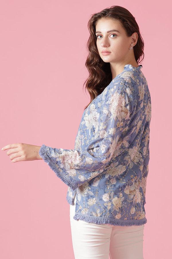 Gipsy Gipsy Blue Georgette Tunic Blue