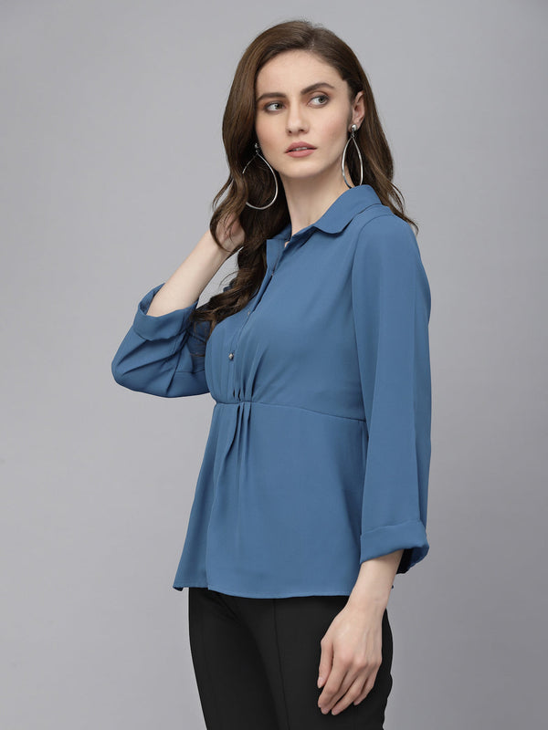 Gipsy Gipsy Blue Grey Georgette Tunic Blue Grey