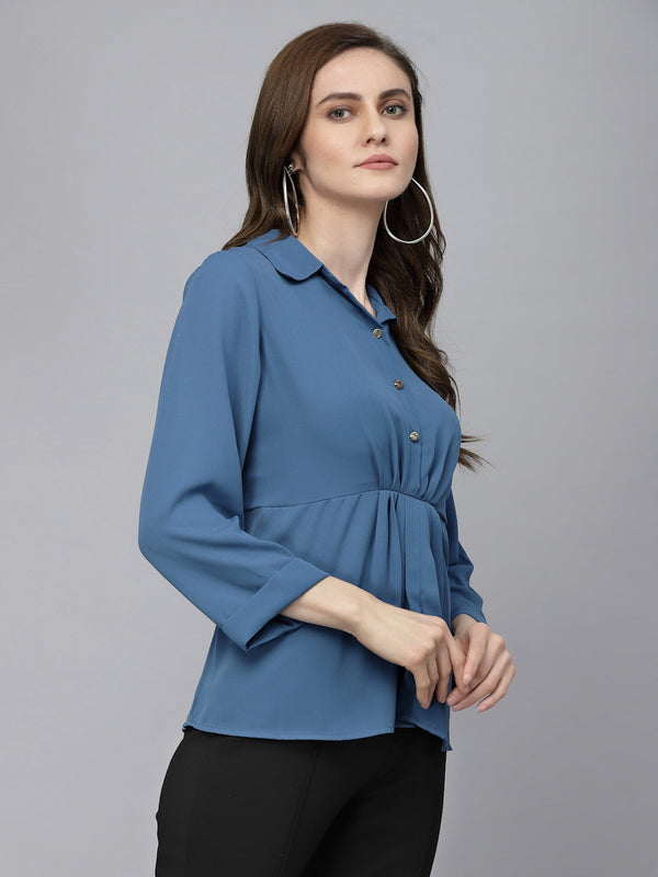 Gipsy Gipsy Blue Grey Georgette Tunic Blue Grey