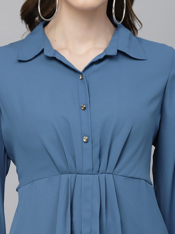 Gipsy Gipsy Blue Grey Georgette Tunic Blue Grey