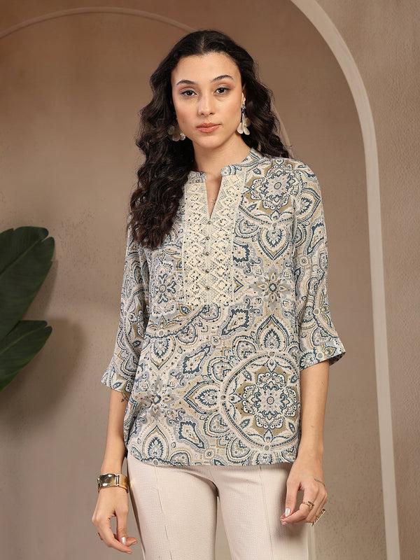 gipsy Gipsy Blue Printed Tunic