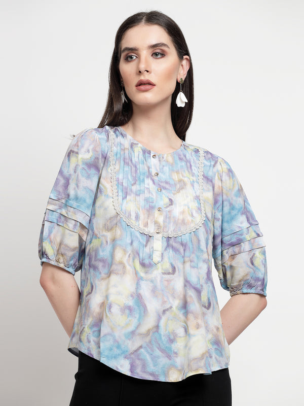 Gipsy Gipsy Blue Rayon Tunic Blue
