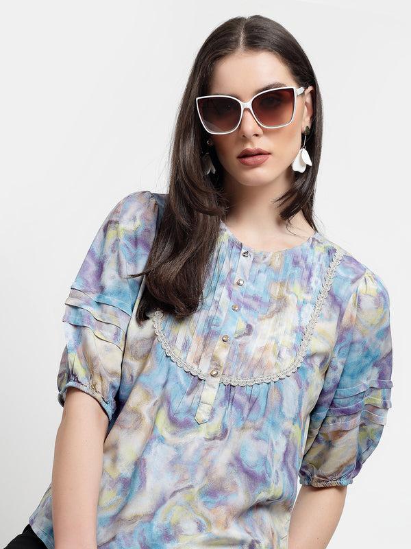 Gipsy Gipsy Blue Rayon Tunic Blue