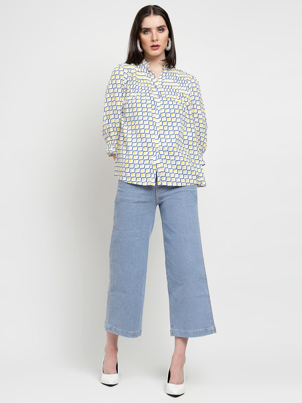 gipsy Gipsy Blue Rayon Tunic Blue