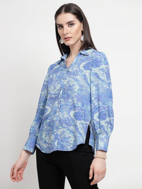 gipsy Gipsy Blue Rayon Tunic Blue