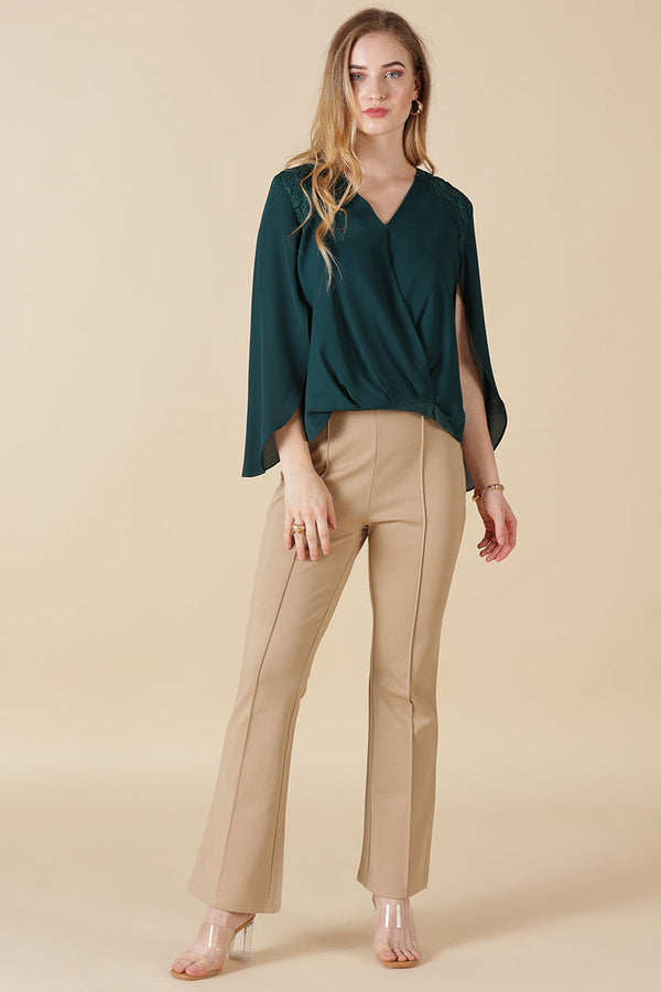 Gipsy Gipsy Bottle Green Polyester Blouse Green