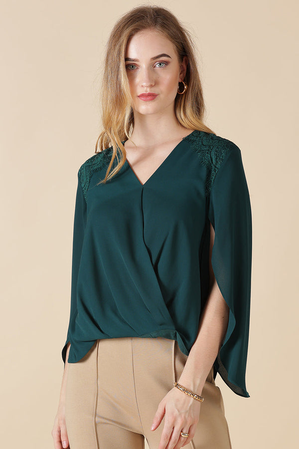 gipsy Gipsy Bottle Green polyester Blouse Green