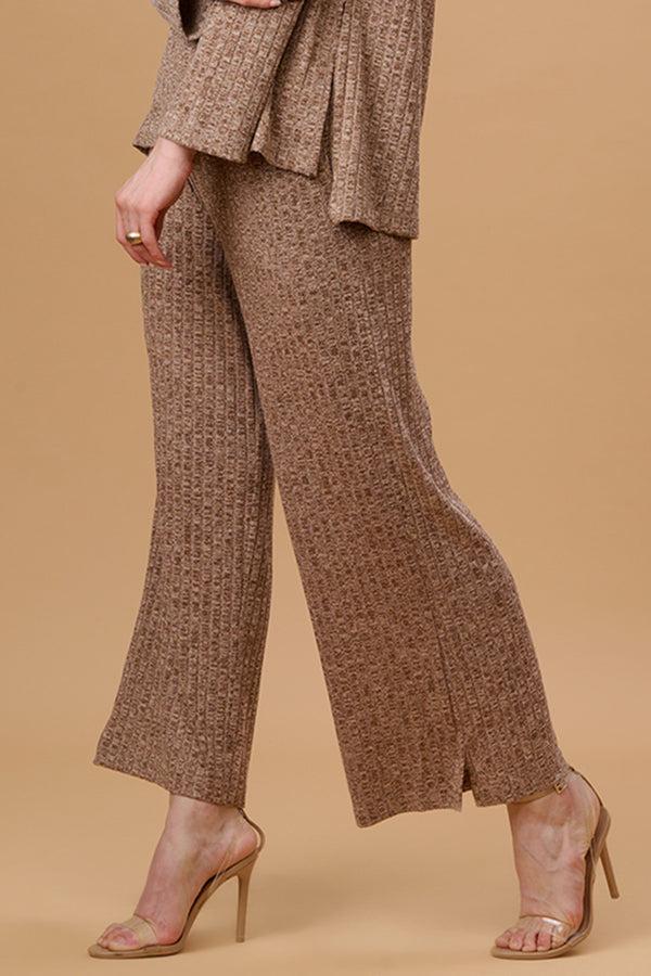 Gipsy Gipsy Brown Poly Knit Co-Ord Pant Brown