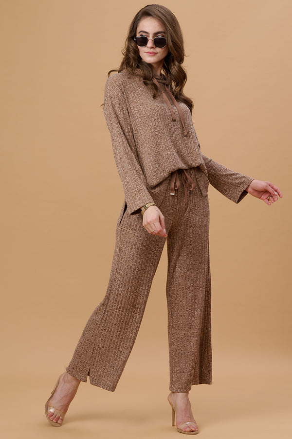 Gipsy Gipsy Brown Poly Knit Co-Ord Pant Brown