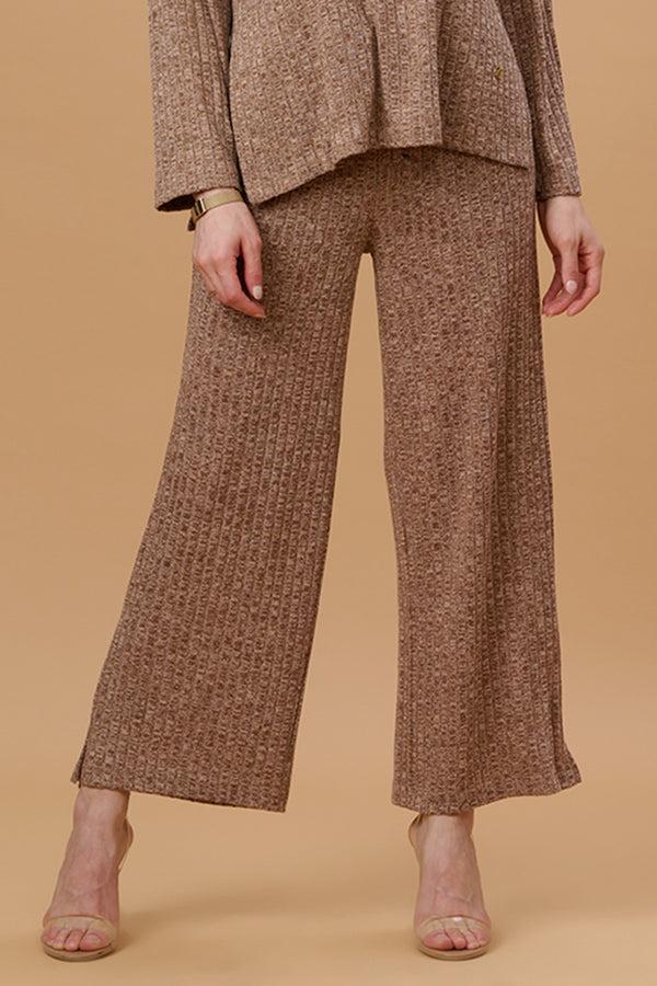 gipsy Gipsy Brown Poly Knit Co-Ord Pant Brown