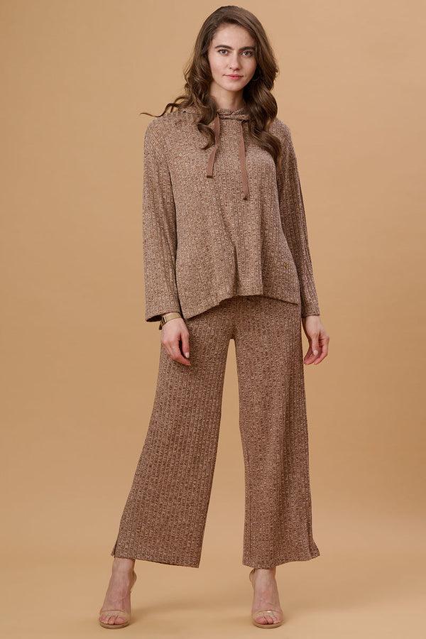 Gipsy Gipsy Brown Poly Knit Co-Ord Top Brown