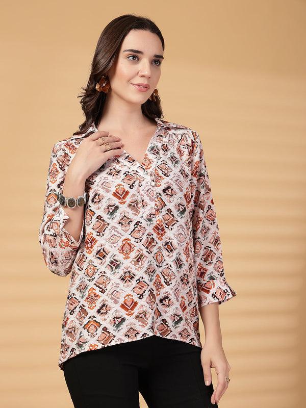 Gipsy Gipsy Brown Printed Tunic