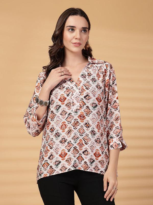 gipsy Gipsy Brown Printed Tunic