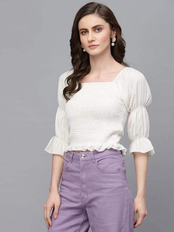 gipsy Gipsy Cream Georgette Blouse Cream