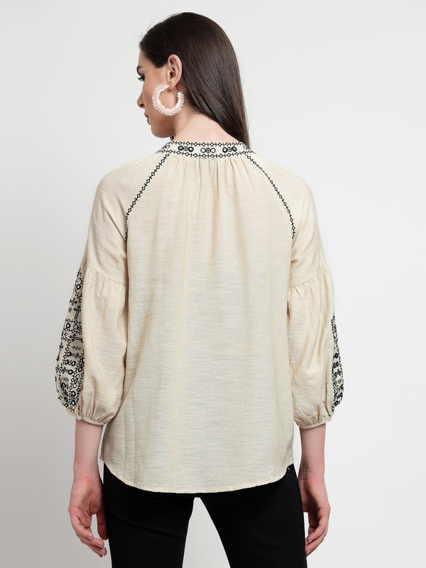Gipsy Gipsy Cream Linen Tunic Cream