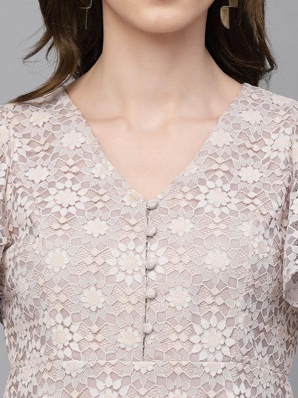 Gipsy Gipsy Cream Net Fabric Blouse Cream