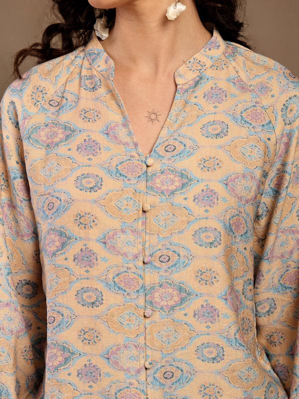 Gipsy Gipsy Cream Printed Tunic