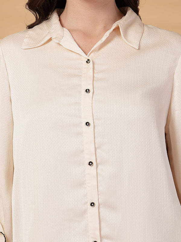 Gipsy Gipsy Cream Ruffle Sleeves Shirt