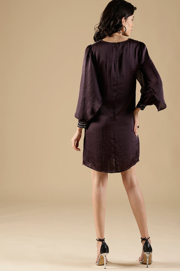 Gipsy Gipsy Dark Purple Satin Dress Purple