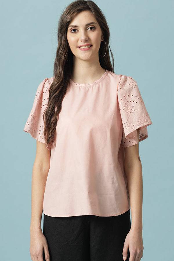 Gipsy Gipsy Dusky Pink Cotton Blouse