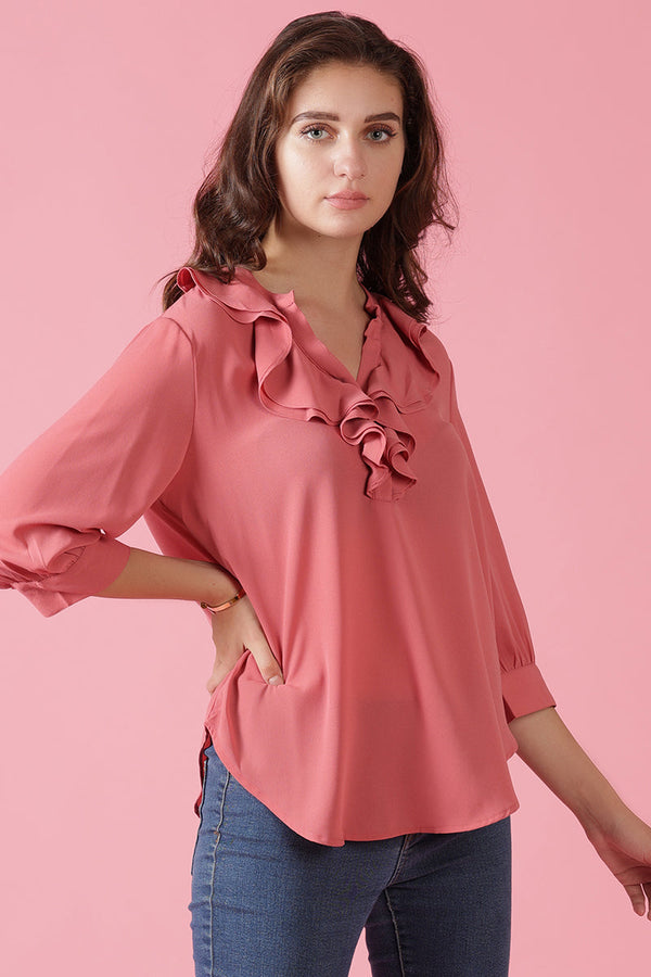 Gipsy Gipsy Dusky Pink Georgette Tunic Pink