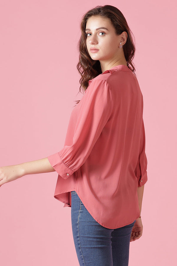 Gipsy Gipsy Dusky Pink Georgette Tunic Pink