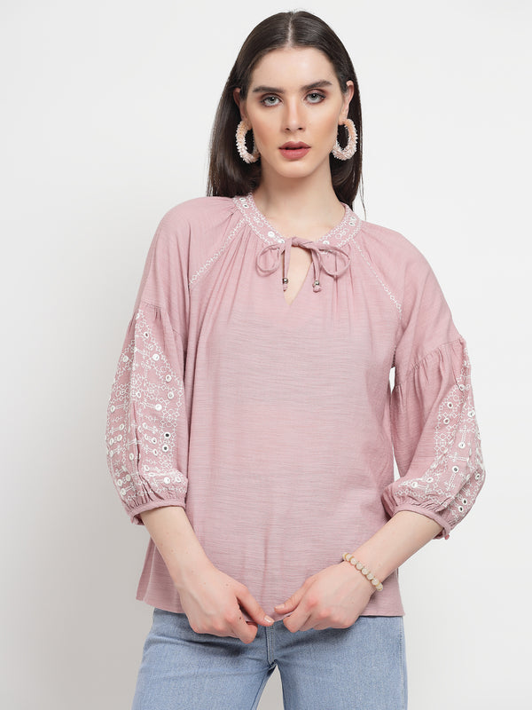 gipsy Gipsy Dusky Pink Linen Tunic Dusky Pink