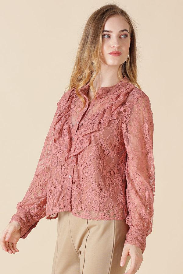 Gipsy Gipsy Dusky Pink Net Fabric Shirt Dusky Pink