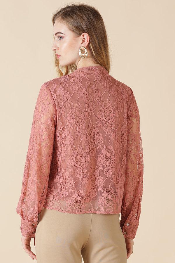 Gipsy Gipsy Dusky Pink Net Fabric Shirt Dusky Pink