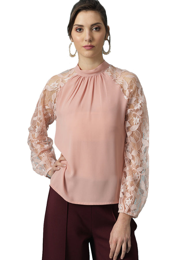 gipsy Gipsy Dusky Pink Poleyster Blouse