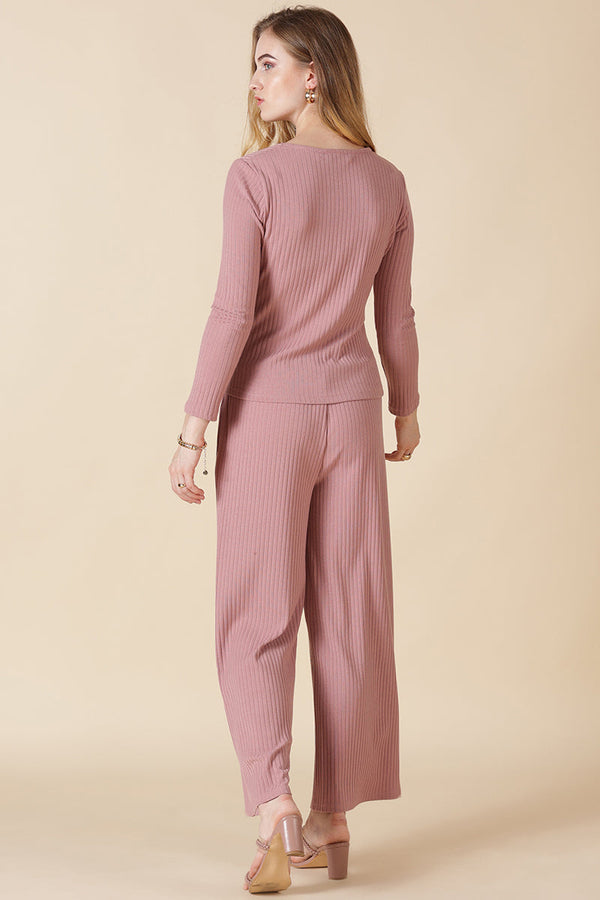 Gipsy Gipsy Dusky Pink Poly Knit Blouse Dusky Pink