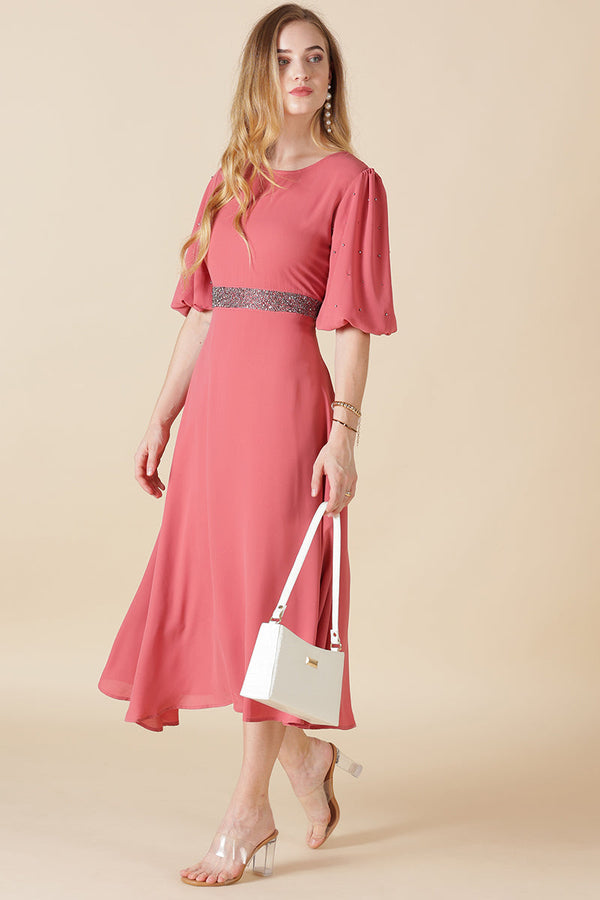 Gipsy Gipsy Dusky Pink Polyester Dress Dusky Pink