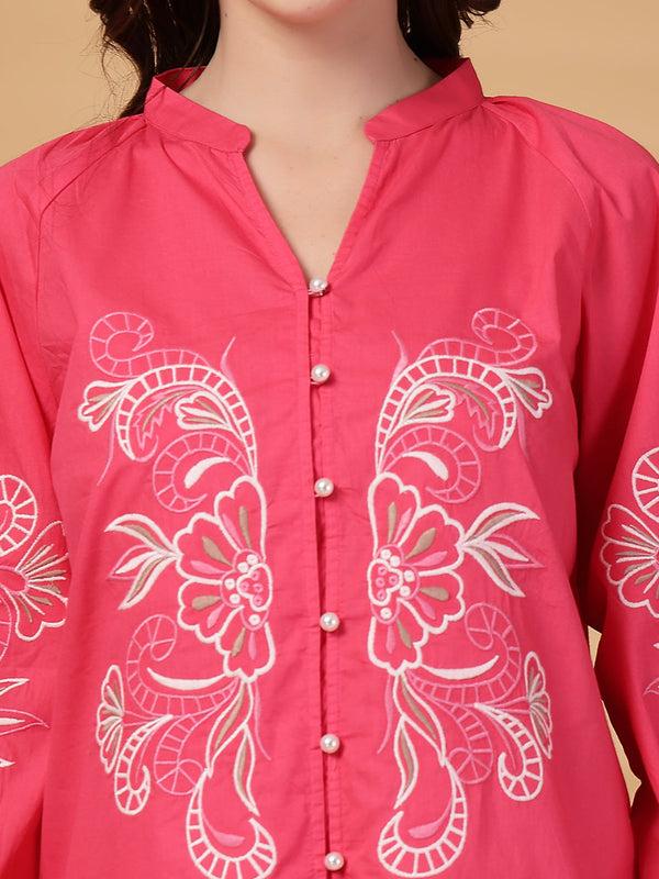 Gipsy Gipsy Fuchsia Embroidered Cotton Tunic