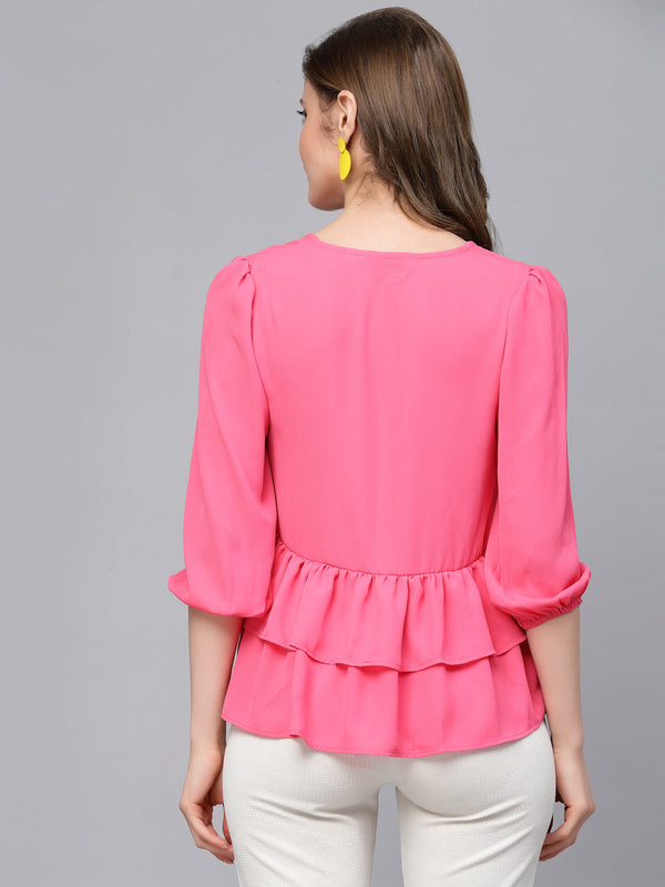 Gipsy Gipsy Fuchsia Georgette Blouse Fuchsia