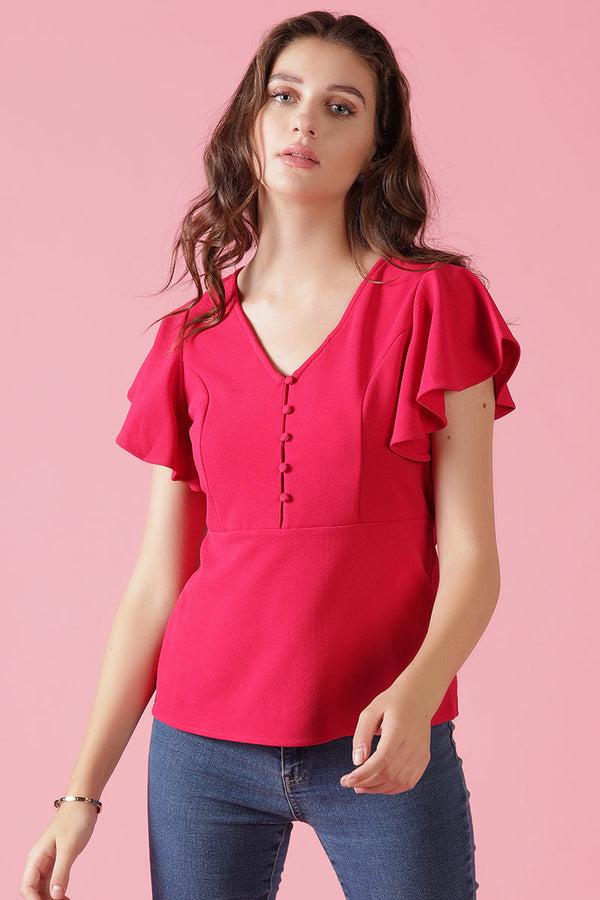 gipsy Gipsy Fuchsia Knit Blouse Pink