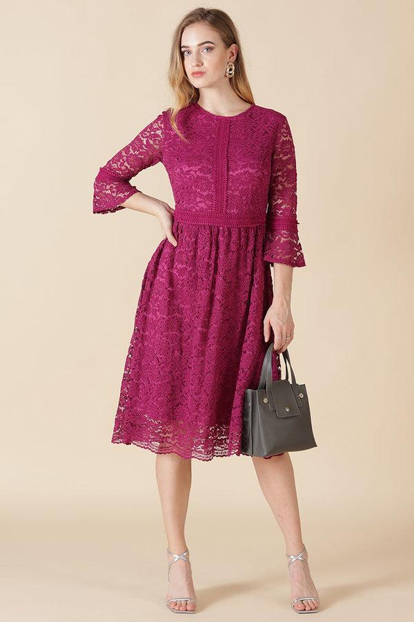 Gipsy Gipsy Fuchsia Polyester Dress Pink