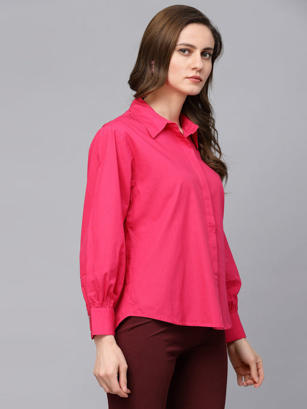 Gipsy Gipsy Fuschia Cotton Shirt Fuschia