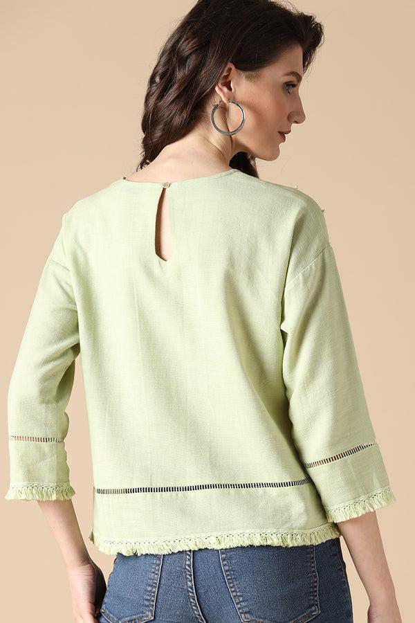 Gipsy Gipsy Green Fashion Linen Blouse Green