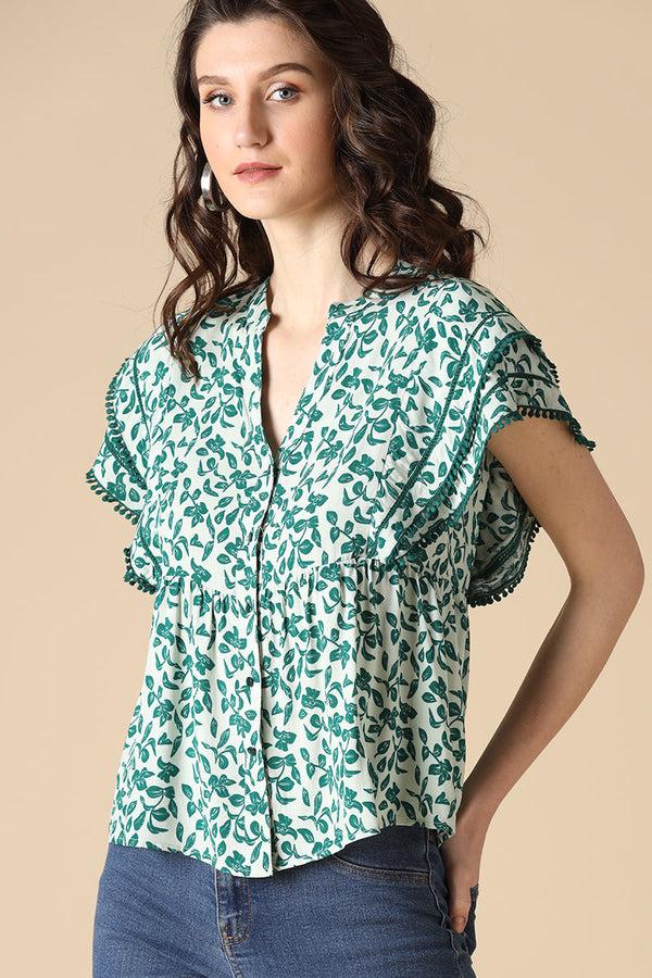 Gipsy Gipsy Green Fashion Rayon Blouse Green